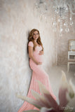 Plataz Women's Lace Pregnant Women Tailing Short-Sleeved Dress Photography Flying Sleeve Dress 1207 Maternity