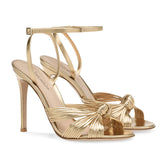 Plataz Large Size Shallow Gold PU Fine High Heel Sandals Fashion Banquet Party Shoes Direct Sales High Quality Shoes