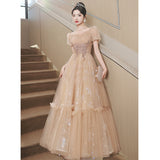 Plataz Dress Woman 2025 New Light Luxury Small High-End Small Banquet Senior Feeling Host Birthday Wedding Dress