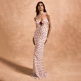 Plataz Women Decorate V-Necked Roses With Lace Dress DJPT