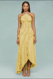 Plataz For High-End Chiffon Dress Women Lotus Edge Folding Design Thin Long Dress Fast Fashion HZ0628