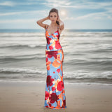 Plataz Sling Sexy Bareback Print Dress Woman New Holiday Style Hottie Dress DJPT