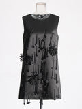 Plataz Elegant Famous Style Dress 2025 Summer New Niche Collar Three-Dimensional Flower Tuxedo Dress Woman