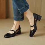 Plataz Size Size Mary Jane Shoes Hollow Coarse Sandals Women's Summer New Buckle With Heel Women's Shoes High Quality Shoes