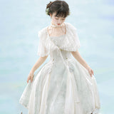 Plataz Design Qinghe Hanfu Female Chinese Style Improvement Daily Chinese Elements Two-Piece Set 8647