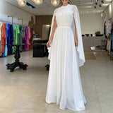 Plataz 2024 Summer Neck Chiffon Dress Light Luxury Sexy Shawl Dress