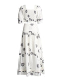 Plataz Retro Resort Style Two Sets Of 2025 Summer New Square Collar Bubble Sleeve Top High Waist Half-Dress Suit Woman