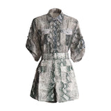 Plataz Suit Women 2025 Summer New Mid-Sleeve Pocket Top High Waist High Sense Two-Piece Women