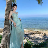 Plataz Sanya Beach Dress Seaside Holiday Atmosphere Hanging Neck Dress Sexy Naked Dress Woman