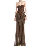Plataz Thoracic Fish Bone Dress Tied With Waste Soil Breeze Niche Design Thin Temperament Dress Dress HZ0628