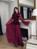 Plataz Spring New Diamond-Laying Splicing Designer Design Feeling Waist Thin Dress Dress Dress Dress Dress Dress Woman