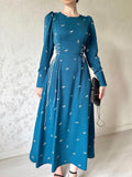 Plataz Eastern Muslim Women's Clothing 2025 Spring New Long Temperament Long-Term Waist Dress