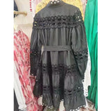 Plataz Early Spring New Australian Tide Brand Heavy Industry Hollow Lace Splicing Three-Dimensional Light Luxury Loose Fairy Dress