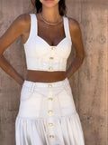 Plataz Summer Australian Holiday Cowboy Sling + Milky Bagfish Tail Half-Socked Skirt Set