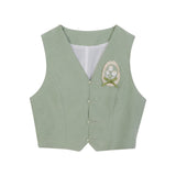 Plataz Design Tulip Chinese Style Improvement Han Elements Women's Shirt Vest Skirt Set 6733