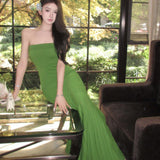 Plataz Body-High-Senior Corsenior Knitted Long Dress Senior Feel Seaside Holiday Dress Woman