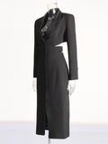 Plataz Temperament Catwalk 2025 Spring New V-Neck Long-Banded Belt With Small Suit Jacket Women's Clothing