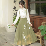 Plataz Design New Green Hanfu Women's Chinese Wind Shirt Back Skirt Two-Piece Set 8431