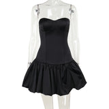 Plataz Autumn 2025 New Fashion Style Temperament Sexy Body-Scaring Folding A Swing Dress Woman DJPT