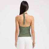 Plataz Women's Sleeveless Backs Piercing Hanging Neck Strapt Tight Vest Tops DJPT