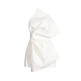 Plataz Dress Dress 2025 Summer New High-End Feel Bow Asymmetrical Decorative Bra Dress Dress Woman