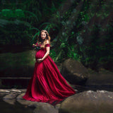 Plataz Women's Lace With Spinning Pregnant Women Floating Tail Fluttering Sleeves Photography Dress 1110 Maternity