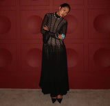 Plataz 2025 Round-Necked Long-Sleeved Umbrella Dress Inside Lace Dress