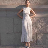 Plataz 2025 White Lace Hooks And Airnecked Backwear Dresses