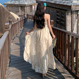 Plataz Sanya Beach Resort Dress Women Feel Hanging Neck Long Dress