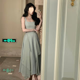 Plataz Ballet-Style White Sling Dress Women's Summer French-Style Niche Design High-End Waist-Like Dress DJPT