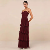 Plataz Women's New Breast-Laminated Folded Evening Dress Dress HZ0628
