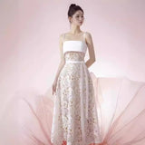 Plataz Dress Dress Watery Lace White Sling Dress