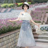 Plataz Design Wisto Yunchuan Chinese Style Improvement Han Elements Women's Blouse Half Dress Set 9204
