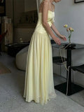 Plataz French Sexy Folding Solid-Colored Chiffon Dress In Summer 2024