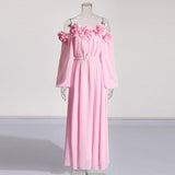 Plataz Famous Party Dress 2025 Summer New Three-Dimensional Flowers To Receive Waist Dress Woman