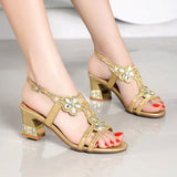 Plataz 2024 New Fashion Water Drill Flat-Soled Sandals Female Fairy Wind Simia Crystal Beach Shoes Wear High Quality Shoes