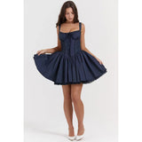 Plataz Fish Bone Sling Dress Summer Ballet Dopamine Wearing Sweet Waist Small White Dress