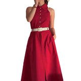 Plataz New Women's Dress French Retro Temperament High-End Beauty Sleeveless Long Dress Two-Piece