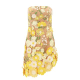 Plataz Australian Trendy Brand Three-Dimensional Affix Fairy Sexy Wrapped Breast Swing Dress