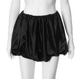 Plataz Women's Summer 2024 New Solid Low- Waist Vlawed Casual Short Dress DJPT