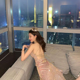 Plataz Sexy Sling Dress Women's Summer 2025 New Slimming Temperament Irregular Fishtail Skirt DJPT