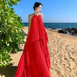 Plataz Holiday Dress Large Bare Back Dress To Take Pictures Travel Wearing Sexy Fairy Suit Dress