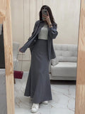 Plataz And Casual Long-Sleeved Shirt Tight Waist Dress Two Sets Of Women's New Summer 2024 Summer New Thin Set
