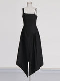 Plataz Elegance Elegance Wind 2025 Summer New Black And White Colliderable Cloaked Fork Dress Woman
