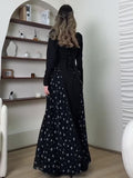 Plataz 2025 Temperament Long-Sleeved Design Round Collar Small Broken Floral Dress Dress Dress Woman