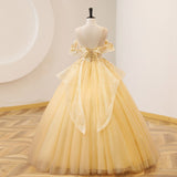 Plataz Color Yarn Yellow Evening Dress Student Vocal Art Exam Performance Costumes Solo Puffy Skirts To Preside Over The Annual Meeting