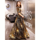 Plataz New Atmospheric Evening Dress Dress Female Famous Temperament Banquet Atmosphere Queen Golden Liang Annual Performance Suit