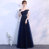 Plataz Evening Dress Woman 2025 Summer Temperament Atmospheric Elegant One-Word Shoulder Host Maid Dress Small Thin