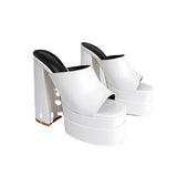 Plataz Heel Shoes 2025 Spring Waterproof Table Sandals One-×Öped Slippers Hate The Sky High Cool Slippers Women High Quality Shoes