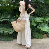 Plataz Leaf Belt Leaf Belt And Leaf Dress Woman's New Summer Ethereal Flawed Suspension Dress For 2024